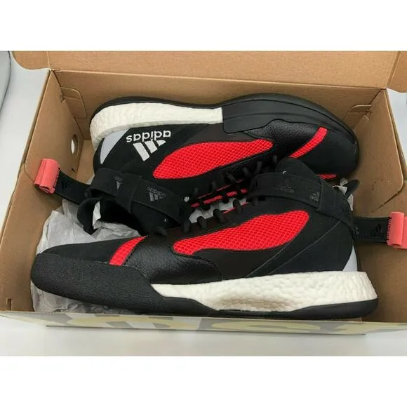 adidas Posterize Men's Basketball Core Black Shock Red Silver EG6879 Size 10