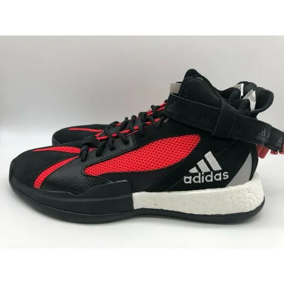adidas Posterize Men's Basketball Core Black Shock Red Silver EG6879 Size 10