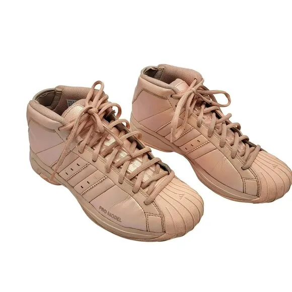 Adidas Pro Model 2G Glow Metallic Pink High Top Basketball Shoes Men's 7.5