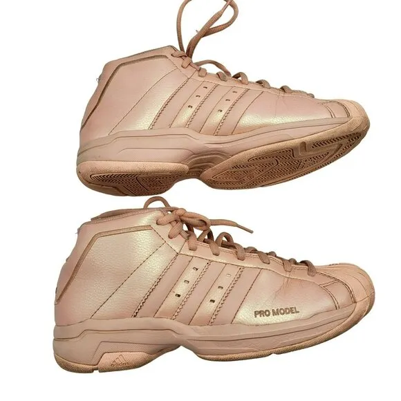 Adidas Pro Model 2G Glow Metallic Pink High Top Basketball Shoes Men's 7.5