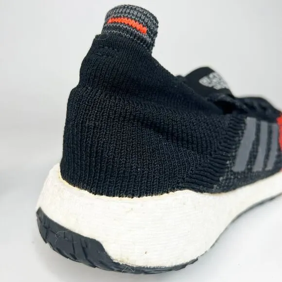Adidas PulseBoost HD Knit Running Sneakers Shoes Black Solar Orange Men 9.5