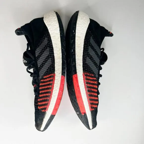 Adidas PulseBoost HD Knit Running Sneakers Shoes Black Solar Orange Men 9.5