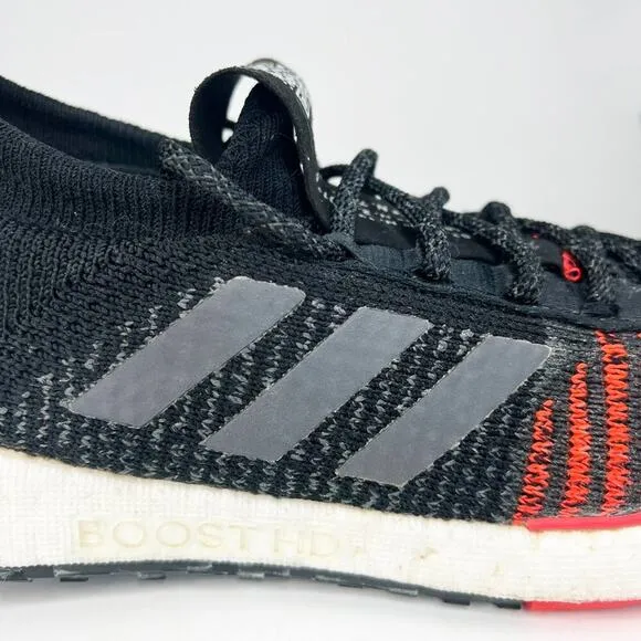 Adidas PulseBoost HD Knit Running Sneakers Shoes Black Solar Orange Men 9.5