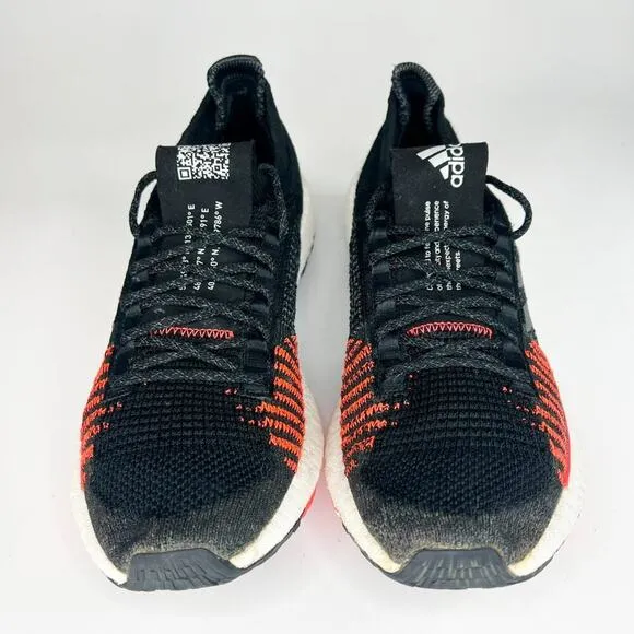 Adidas PulseBoost HD Knit Running Sneakers Shoes Black Solar Orange Men 9.5