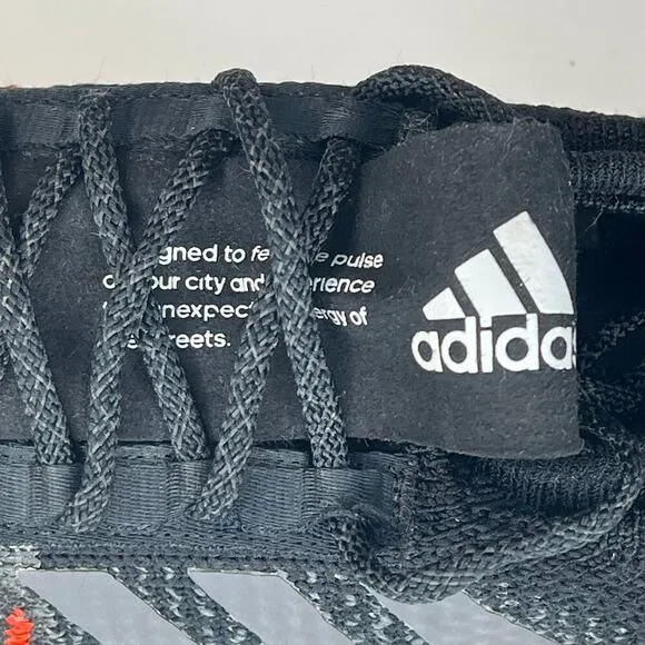 Adidas PulseBoost HD Knit Running Sneakers Shoes Black Solar Orange Men 9.5