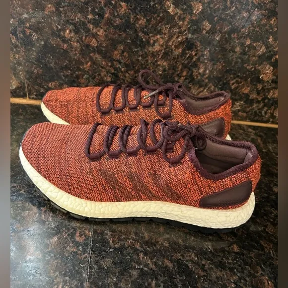 adidas Pure Boost all terrain shoes Tactile Red Dark Burgundy-Black size 10