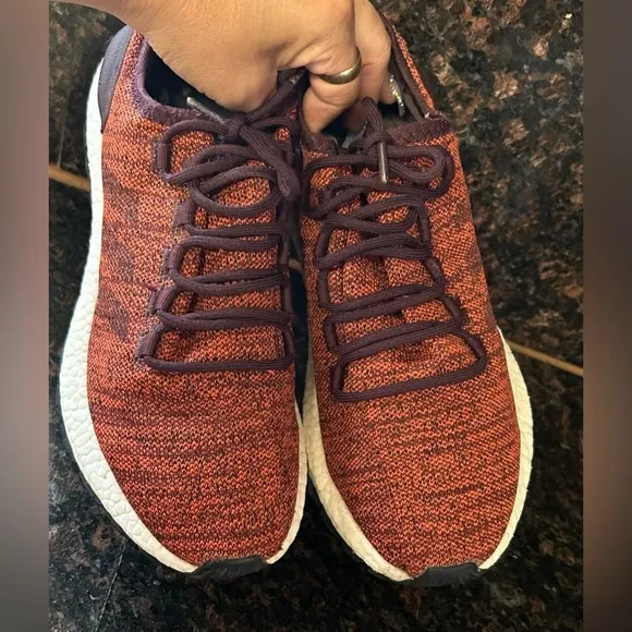 adidas Pure Boost all terrain shoes Tactile Red Dark Burgundy-Black size 10
