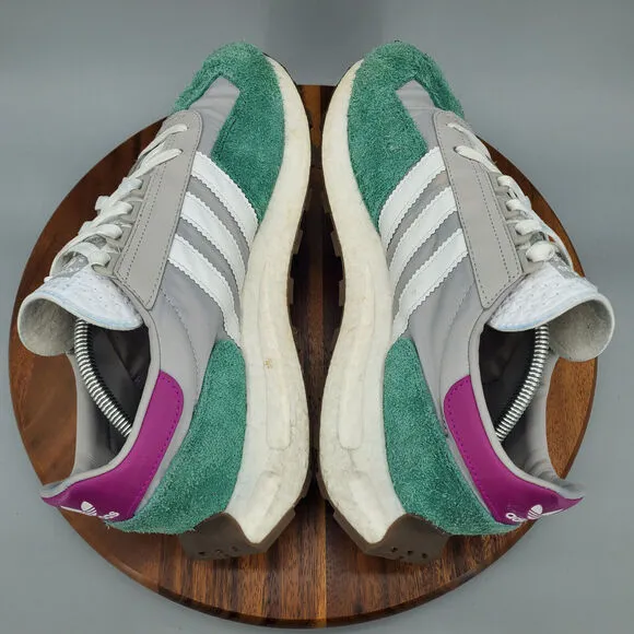 Adidas Retropy E5 Shoes Men's 12 Gray Collegiate Green Athletic Low Top Sneakers