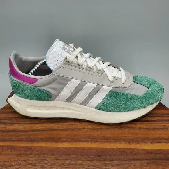 Adidas Retropy E5 Shoes Men's 12 Gray Collegiate Green Athletic Low Top Sneakers