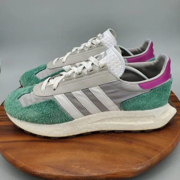 Adidas Retropy E5 Shoes Men's 12 Gray Collegiate Green Athletic Low Top Sneakers