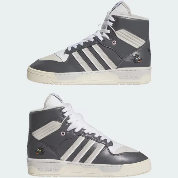 Adidas Rivalry High Scratchy IE7565 Sneaker Men's Gray White Leather Shoes FD604