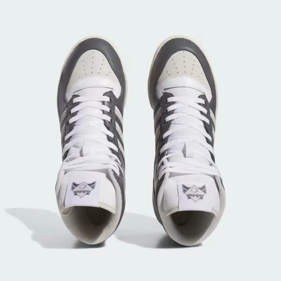 Adidas Rivalry High Scratchy IE7565 Sneaker Men's Gray White Leather Shoes FD604