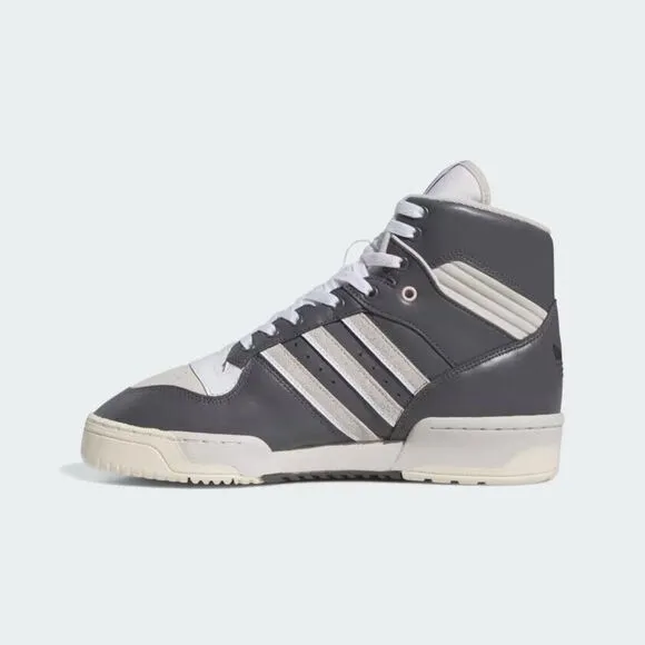 Adidas Rivalry High Scratchy IE7565 Sneaker Men's Gray White Leather Shoes FD604