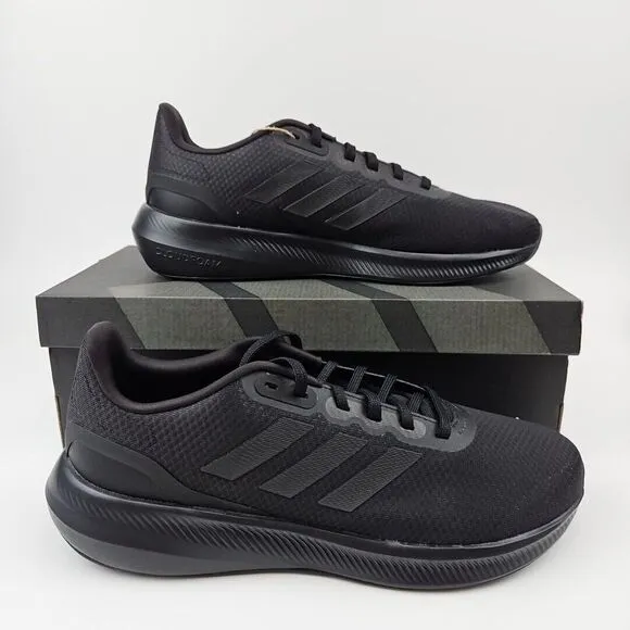 Adidas RunFalcon‎ 3.0 Wide Running Shoes HP6649 All Black Men's Size 11 4E