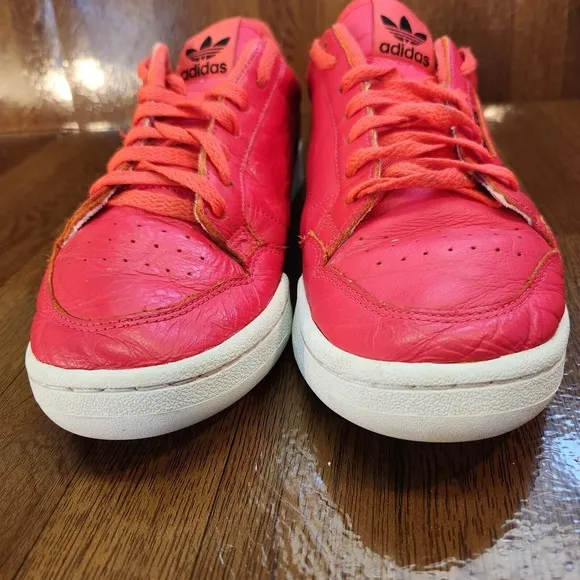 Adidas Shoes Mens 9.5 Original Continental 80s Shock Red Leather Low Top Lace Up