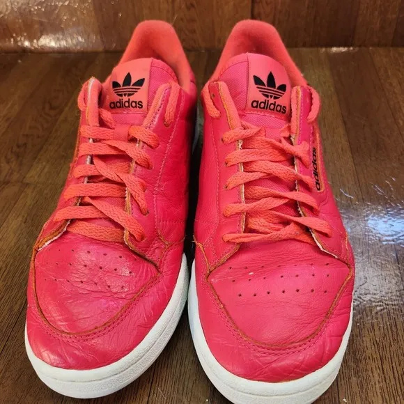 Adidas Shoes Mens 9.5 Original Continental 80s Shock Red Leather Low Top Lace Up