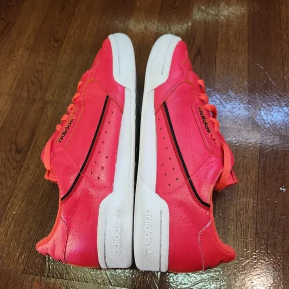 Adidas Shoes Mens 9.5 Original Continental 80s Shock Red Leather Low Top Lace Up