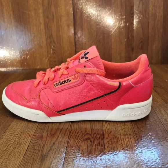 Adidas Shoes Mens 9.5 Original Continental 80s Shock Red Leather Low Top Lace Up