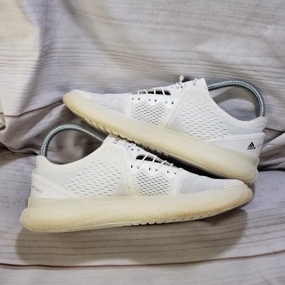 Adidas Stella McCartney Pureboost Sneaker Shoes Womens 7 White Sock Mesh
