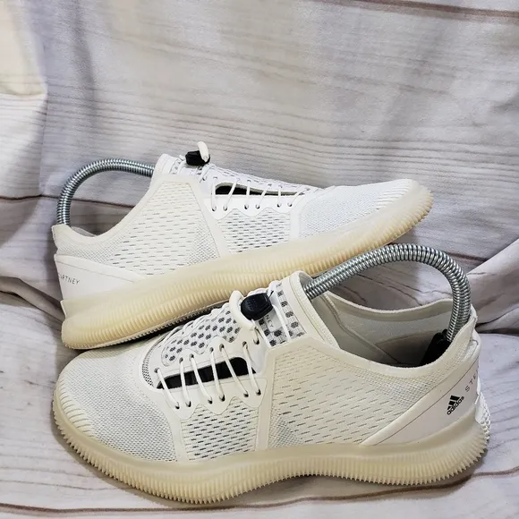 Adidas Stella McCartney Pureboost Sneaker Shoes Womens 7 White Sock Mesh