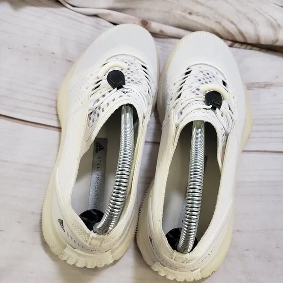 Adidas Stella McCartney Pureboost Sneaker Shoes Womens 7 White Sock Mesh