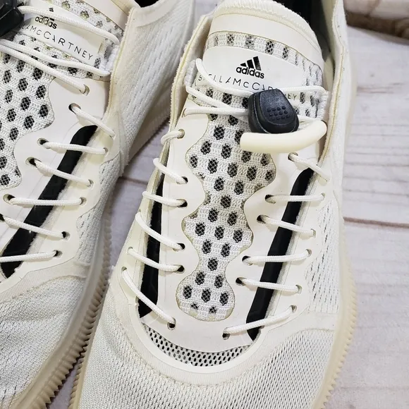 Adidas Stella McCartney Pureboost Sneaker Shoes Womens 7 White Sock Mesh