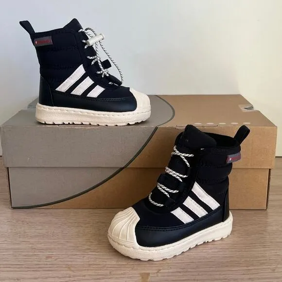 Adidas Superstar 360 Boot 2.0 Core Black-Ecru Tint Toddler Shoes GX9079- SZ 5 C