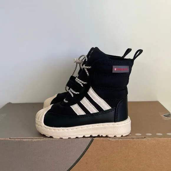 Adidas Superstar 360 Boot 2.0 Core Black-Ecru Tint Toddler Shoes GX9079- SZ 5 C