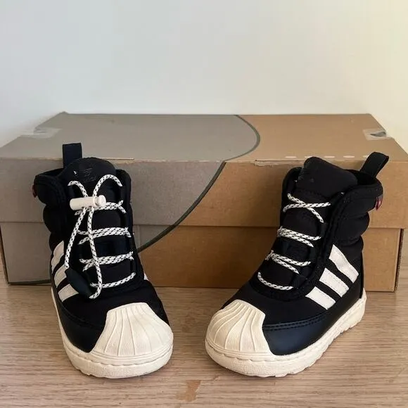 Adidas Superstar 360 Boot 2.0 Core Black-Ecru Tint Toddler Shoes GX9079- SZ 5 C