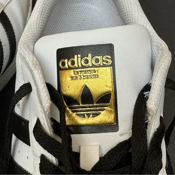 Adidas Superstar Low Top White with Black Stripes Shell Toe Sneakers Mens 12