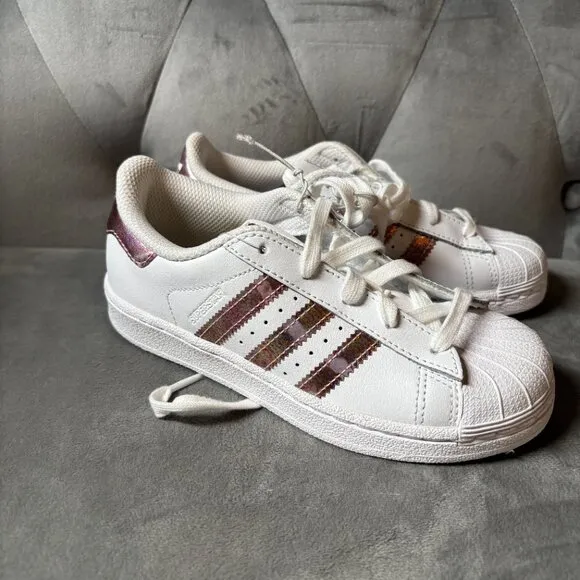 Adidas Superstar Ortholite White Pink Metallic Sneaker Shoes Size 13K NEW