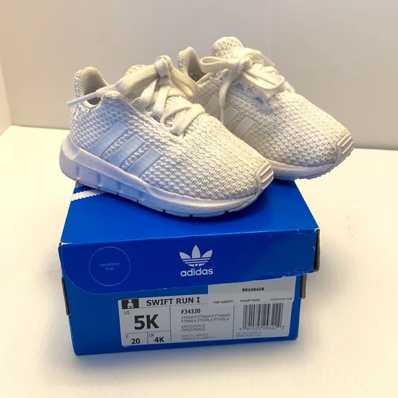 adidas Swift Run  -  Toddler Boys  Sneakers Shoes Casual   - White Size 5K
