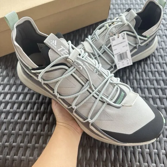 Adidas Terrex Voyager 21 Canvas Metal Grey Beam Green Men's Shoes GX8675 Size 13