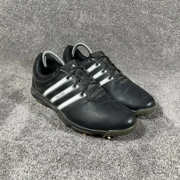 Adidas Tour 360 X Golf Shoes Spiked Black White Low Top Mens Size 9