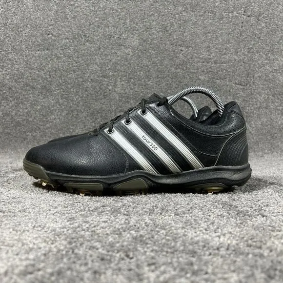Adidas Tour 360 X Golf Shoes Spiked Black White Low Top Mens Size 9