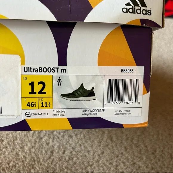 Adidas UltraBoost 2.0 Merino Wool Olive Green Running Shoes Men’s Size 12