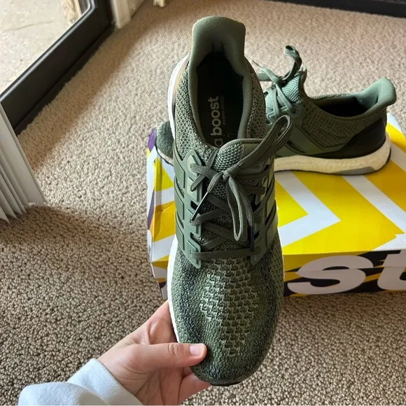 Adidas UltraBoost 2.0 Merino Wool Olive Green Running Shoes Men’s Size 12