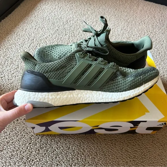 Adidas UltraBoost 2.0 Merino Wool Olive Green Running Shoes Men’s Size 12