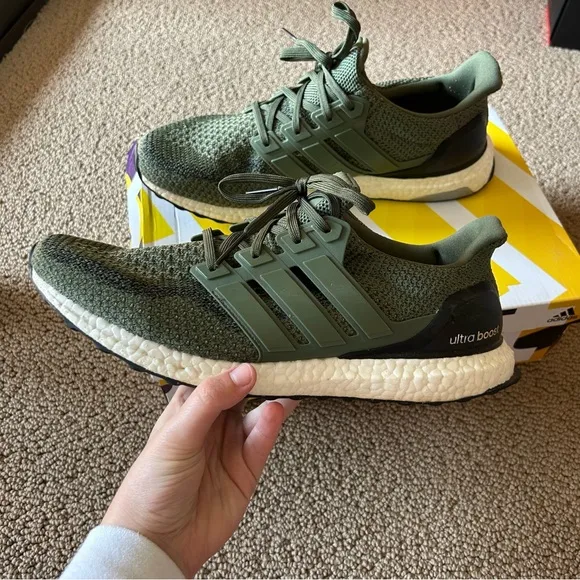 Adidas UltraBoost 2.0 Merino Wool Olive Green Running Shoes Men’s Size 12