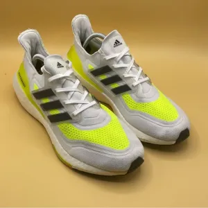Adidas Ultraboost 21 Solar White Neon Sneakers