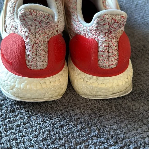 Adidas Ultraboost W Running Shoes Women’s 7.5 Cream Red Knit No Laces DB3209