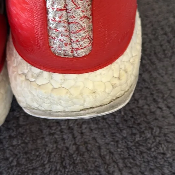Adidas Ultraboost W Running Shoes Women’s 7.5 Cream Red Knit No Laces DB3209