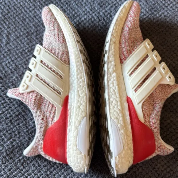 Adidas Ultraboost W Running Shoes Women’s 7.5 Cream Red Knit No Laces DB3209