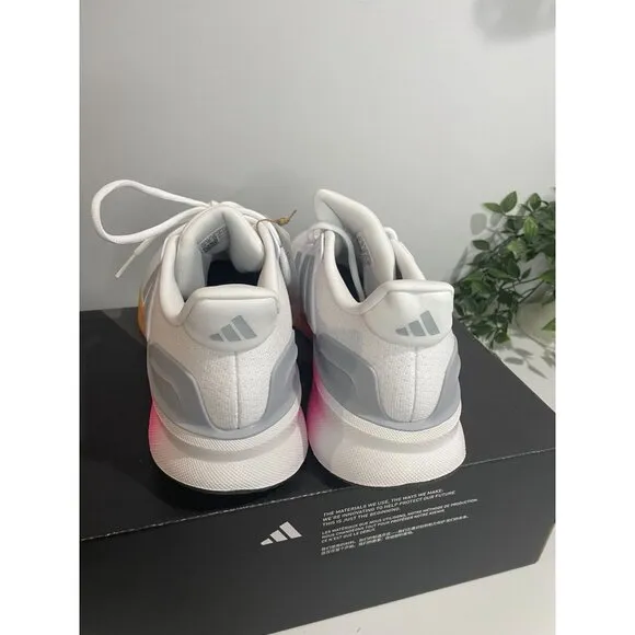 Adidas Ultrarun 5 Running Shoes White/Pink/Yellow US 11.5 Mens Lightweight