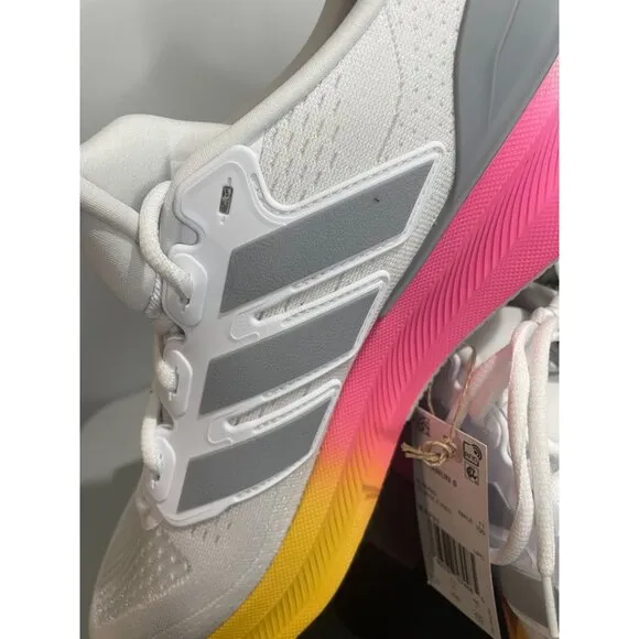 Adidas Ultrarun 5 Running Shoes White/Pink/Yellow US 11.5 Mens Lightweight