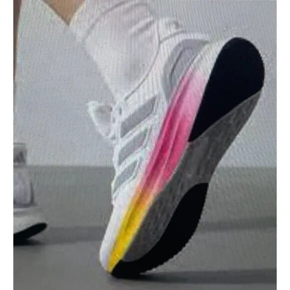 Adidas Ultrarun 5 Running Shoes White/Pink/Yellow US 11.5 Mens Lightweight