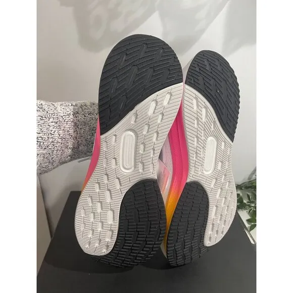 Adidas Ultrarun 5 Running Shoes White/Pink/Yellow US 11.5 Mens Lightweight