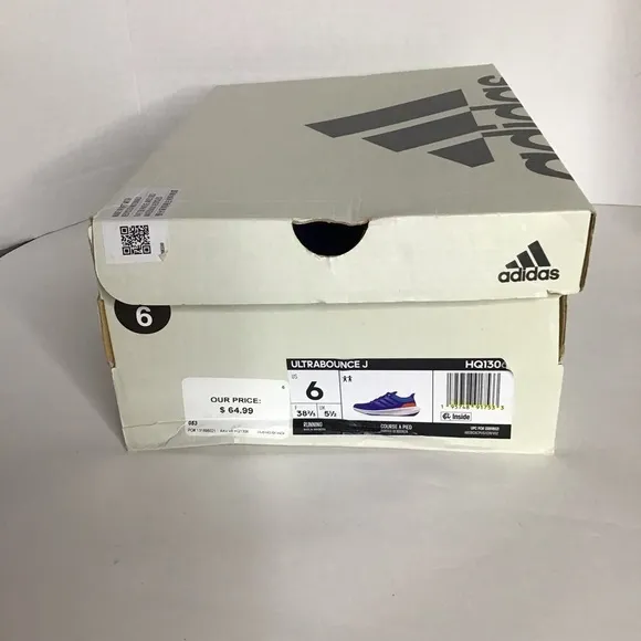 Adidas Unisex Big Kids' Pulse Blue Ultrabounce J Lace Up Running Shoes Size 6