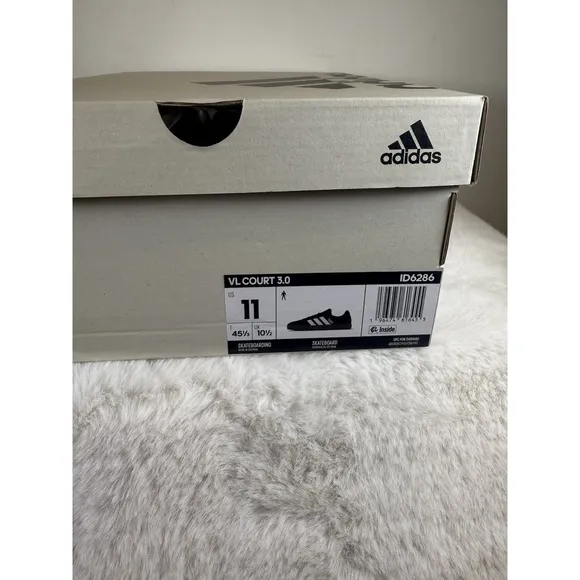 Adidas VL Court 3.0 Men's Size 11 Sneakers Black White Stripe Shoes ID6286