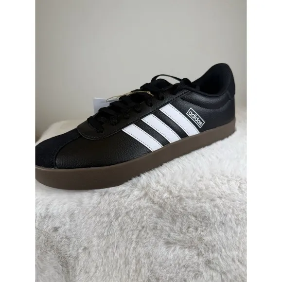 Adidas VL Court 3.0 Men's Size 11 Sneakers Black White Stripe Shoes ID6286